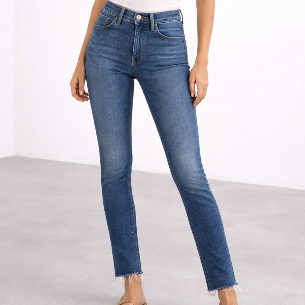 AG Adriano Goldschmied Farrah Skinny Ankle Jeans 24 (US 00)‎ High Rise Frayed